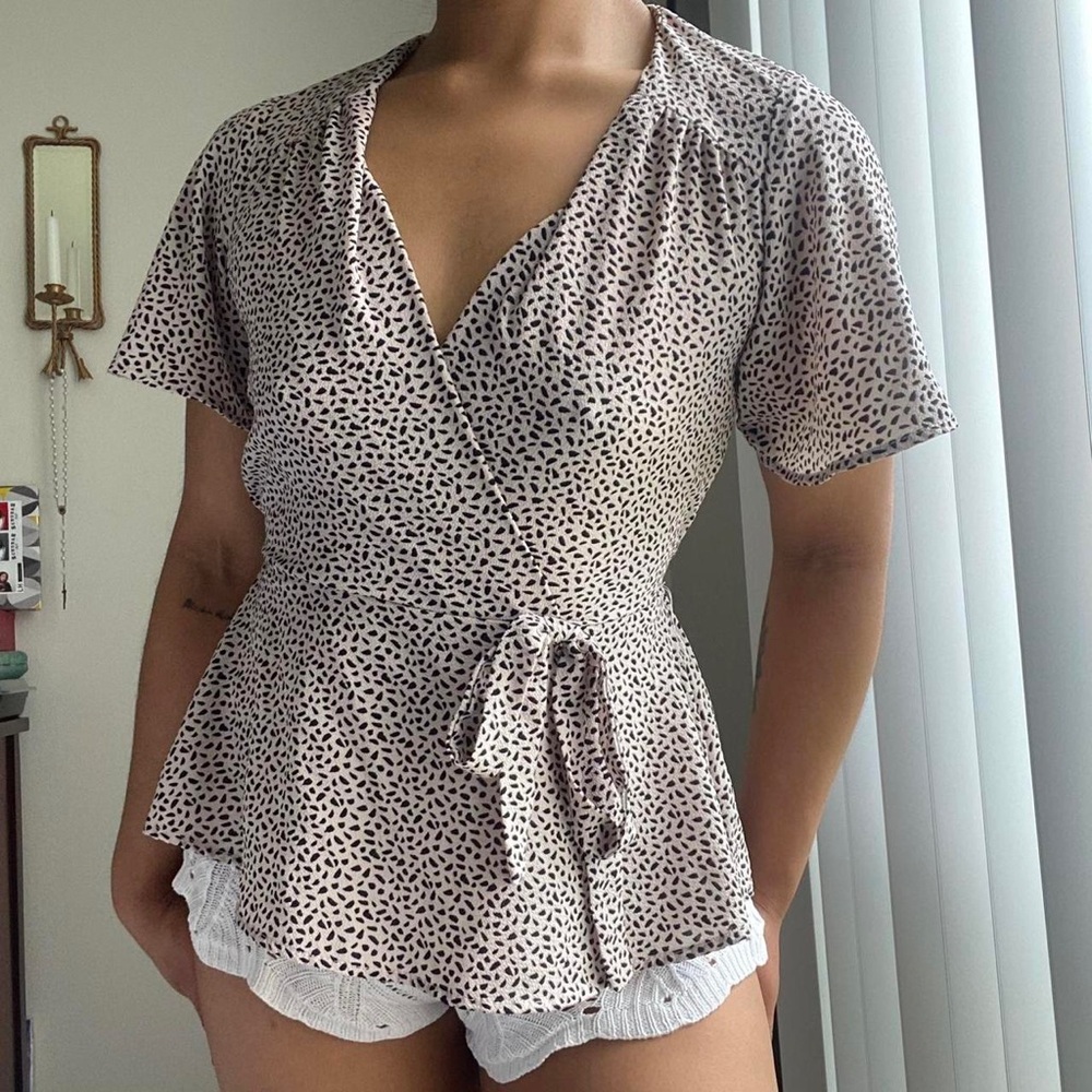 Monteau Black and White Blouse